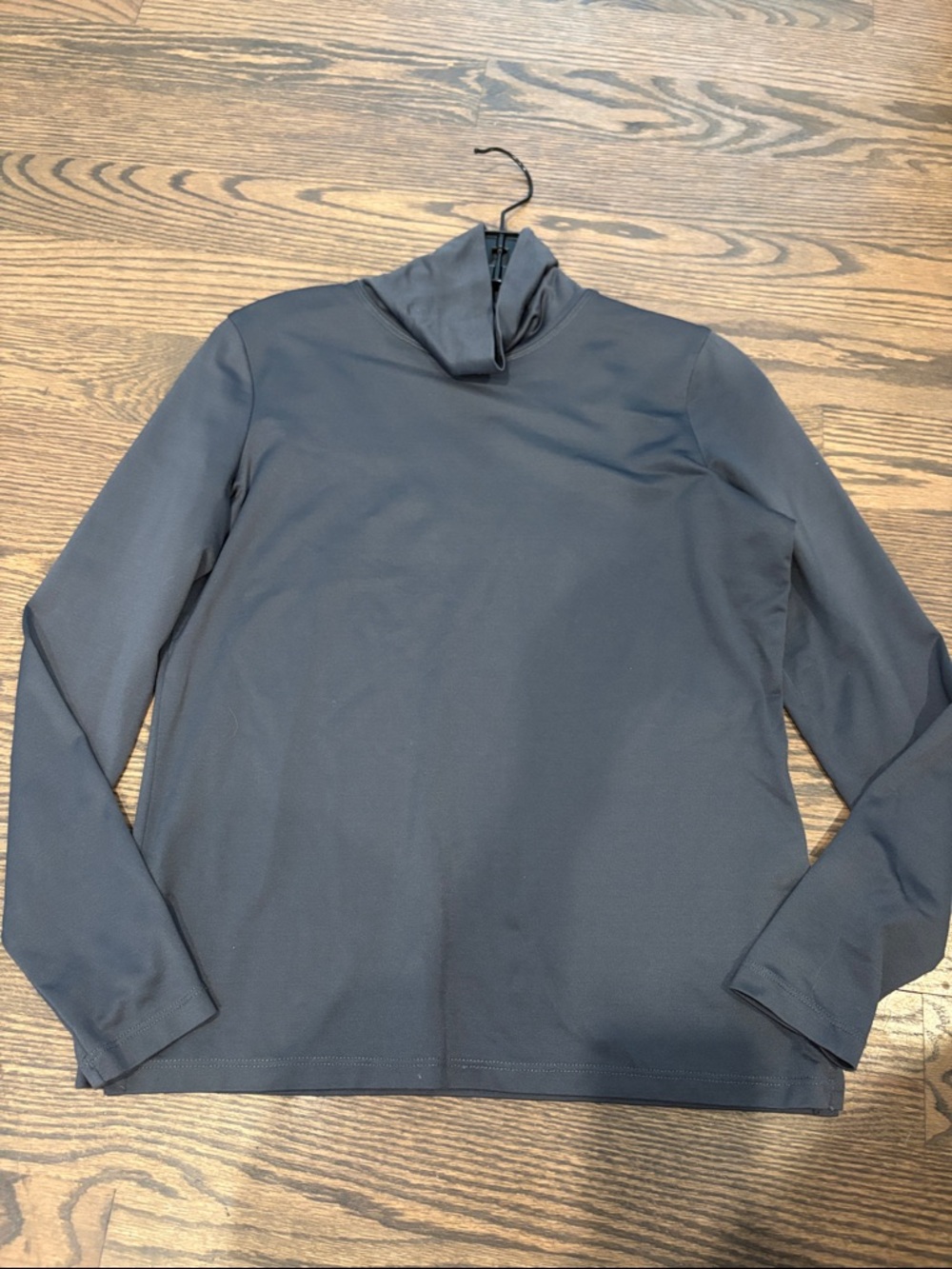 Women's Long Sleeve Mock Neck Top - Charcoal